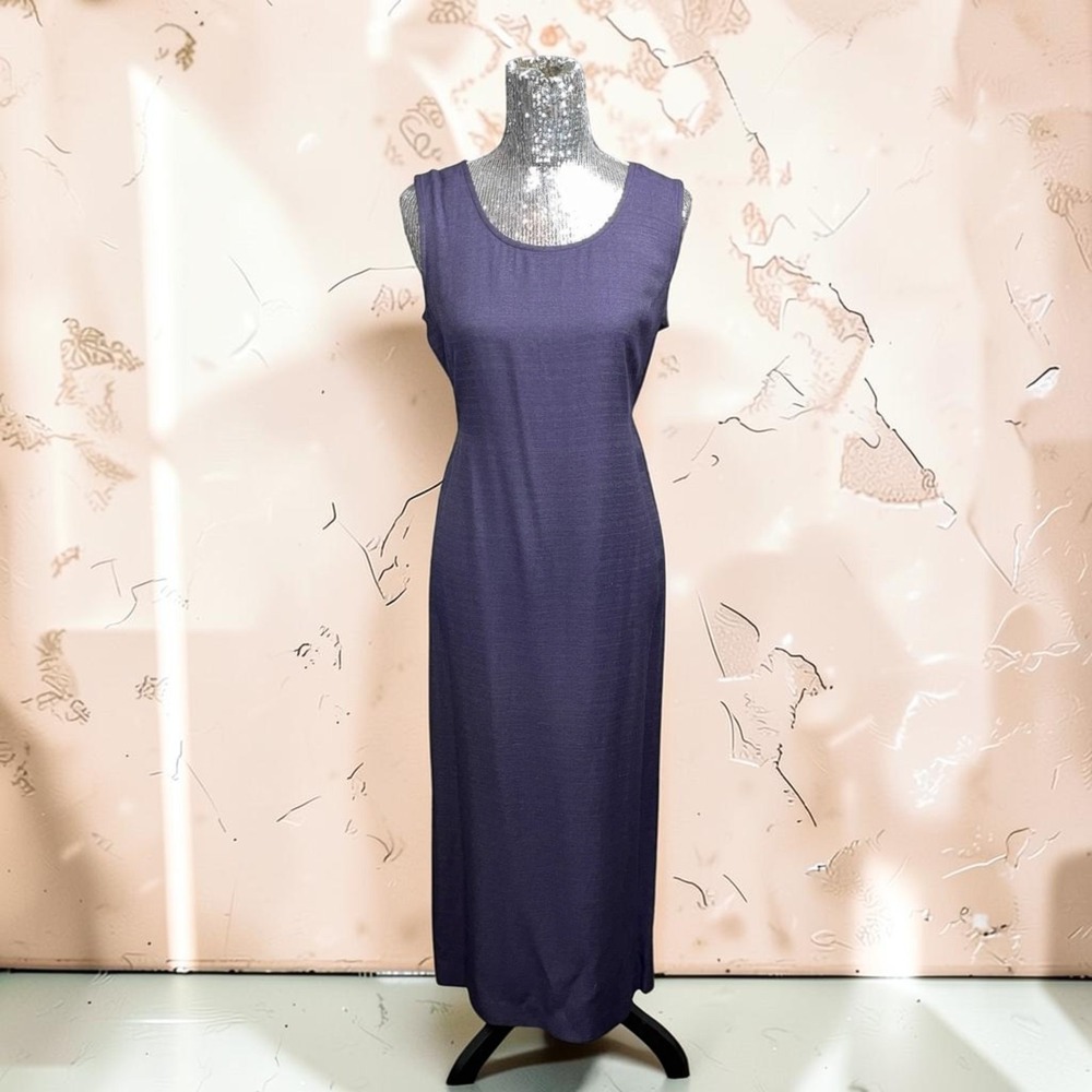 Vintage 1990s Plum Tie‑Back Maxi Dress Whimsigoth Sleeveless Date Night Medium